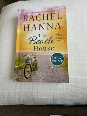 The Beach House by Rachel Hanna — Large Print (Yellow & Pink Cover)